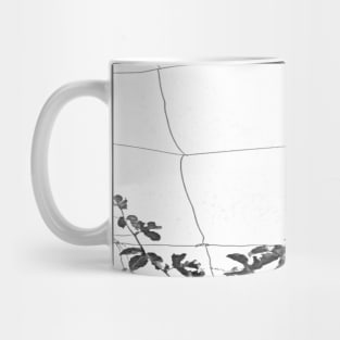 Black and white watercolor Passionflower Vine Climbing on Wire 2 Mug